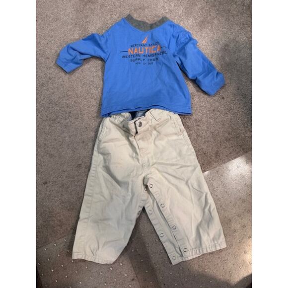 Nautica Baby Outfit– Size 12M / 12–18M – Blue, Gray & Khaki - Picture 2 of 2